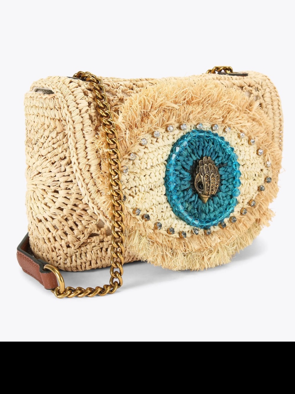 KURT GEIGER Evil Eye Raffia Kensington Bag